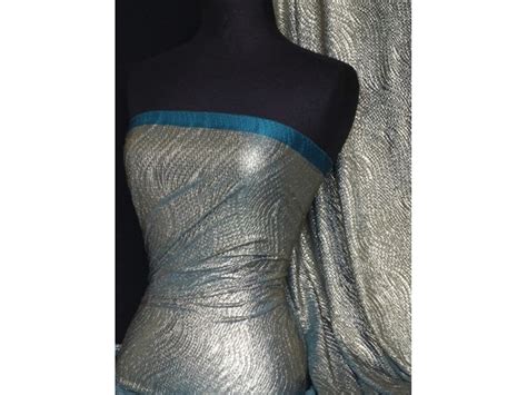 crinkled metallic gold damask design turquoise wrinkled texture fabric|crinkle fabric manufacturers.